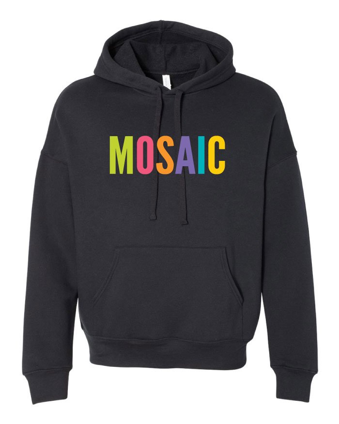Mosaic Full Color Black Hoodies