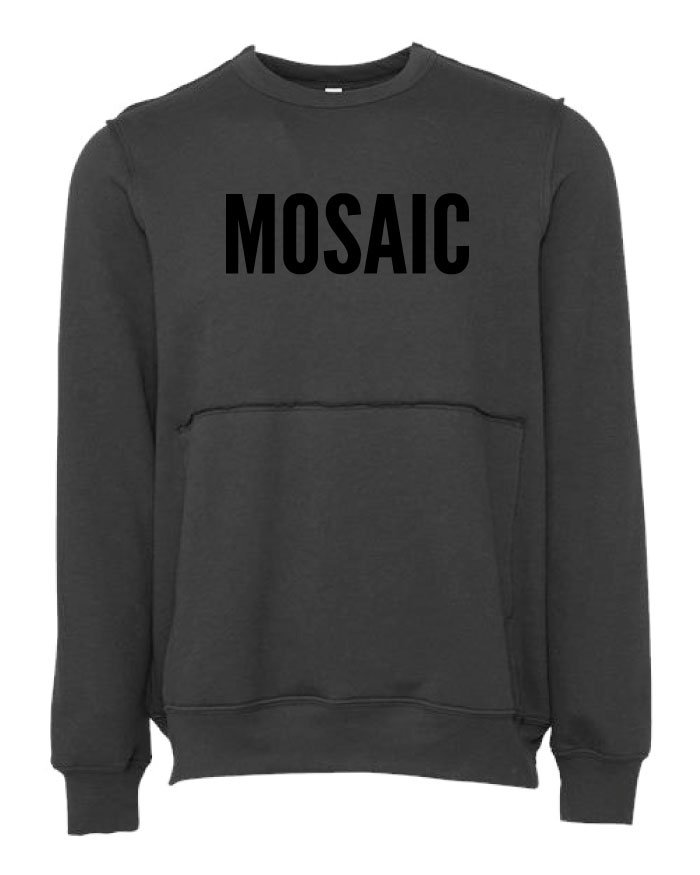 Mosaic Raw Seam Crewneck Sweatshirt