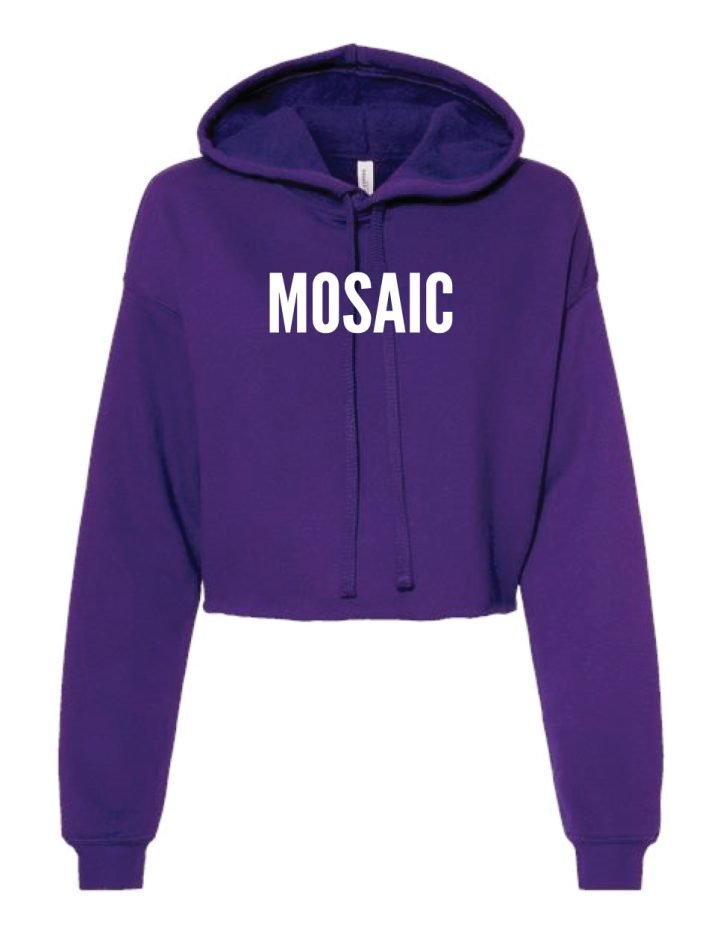 Mosaic Ladies Team Purple Crop Top Hoodies